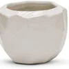 5.1" X 4.1" Medium White Geometric Pot - 16 Pieces