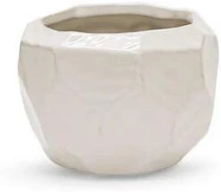 4" X 2.75" Small White Geometric Pot - 32 Pieces