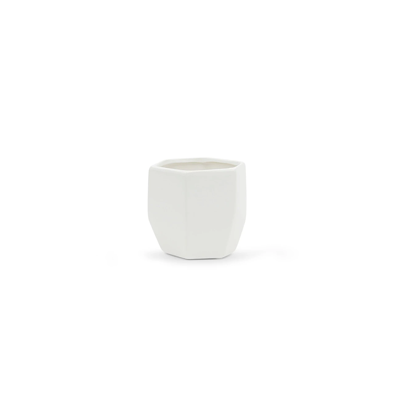 4.2" X 4.2" Small Geometric Pot - Matte White - 24 Pieces 3 4.2" X 4.2" Small Geometric Pot - Matte White - 24 Pieces - Image 3