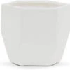 5.5" X 5" Medium Geometric Pot - Matte White - 12 Pieces