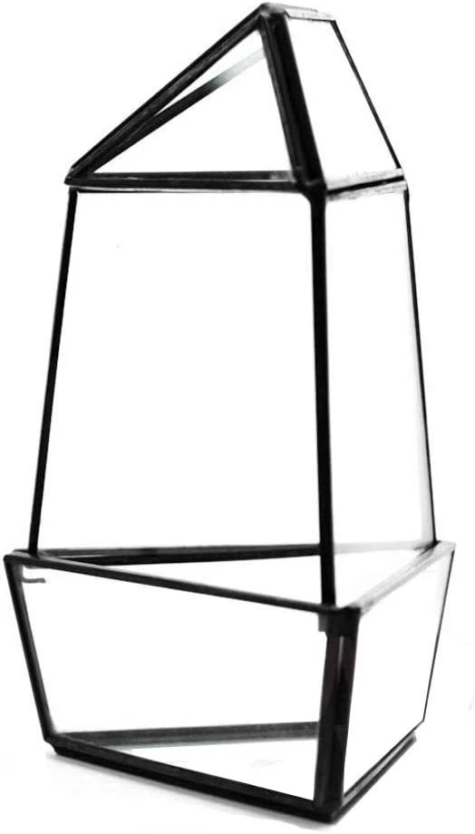 Black Medium Triangular Obelisk Geometric Glass Terrarium - 9 Pieces 3 Black Medium Triangular Obelisk Geometric Glass Terrarium - 9 Pieces - Image 3