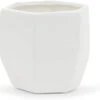 4.2" X 4.2" Small Geometric Pot - Matte White - 24 Pieces
