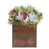 Natural Wood Cube Planter Box With Plastic Liner, 6" X 6" X 6" (Wholesale 12 PCS/Case)