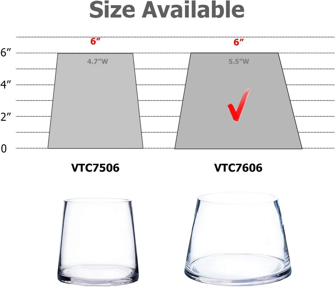 6" X 8" Clear Taper Up Cylinder - 8 Pieces 2 6" X 8" Clear Taper Up Cylinder - 8 Pieces - Image 2