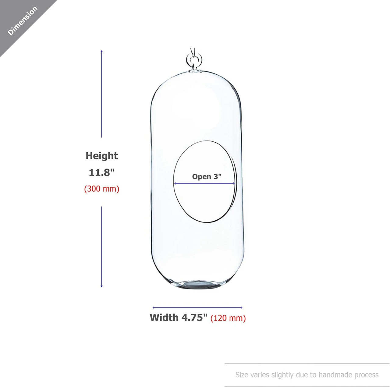 5" X 12" Cylindrical Hanging Terrarium Candle Holder - 12 Pieces 2 5" X 12" Cylindrical Hanging Terrarium Candle Holder - 12 Pieces - Image 2