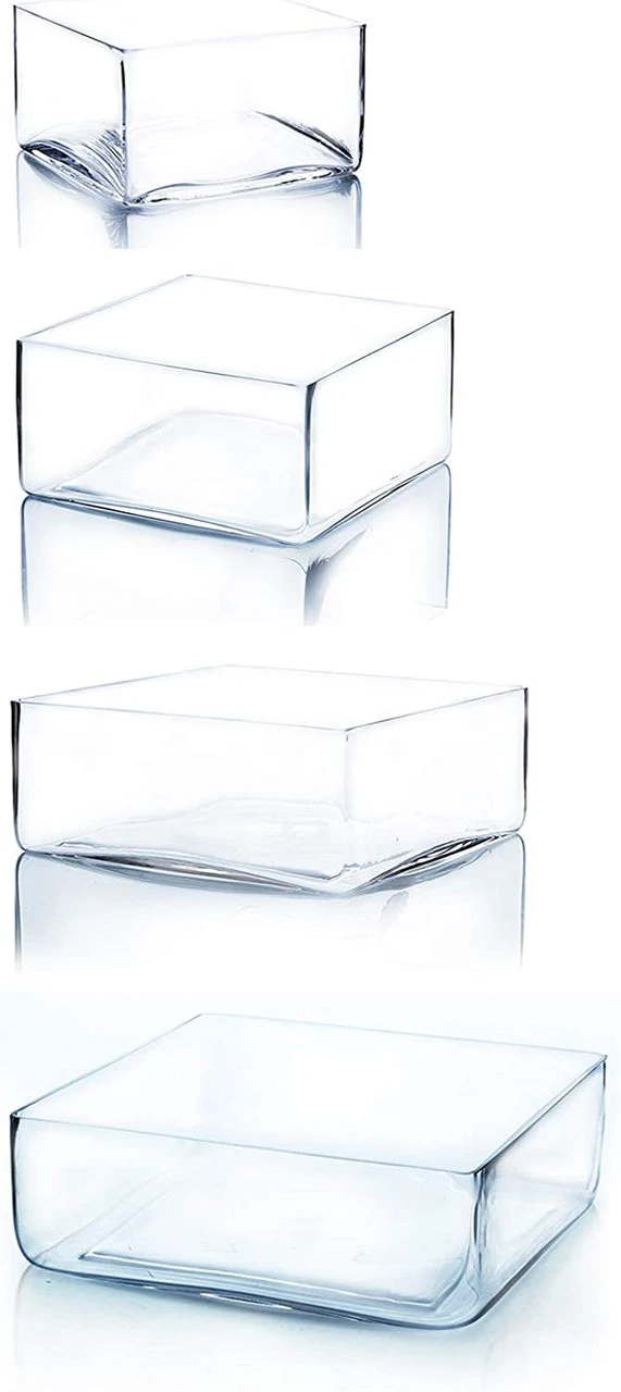 6" X 6" X 4" Block Glass Vase - 12 Pieces 3 6" X 6" X 4" Block Glass Vase - 12 Pieces - Image 3