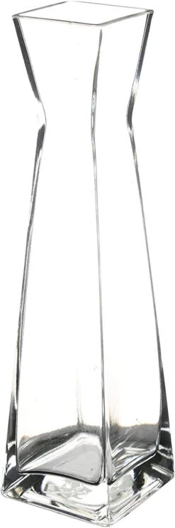 12" Bud Squared Glass Vase - 12 Pieces