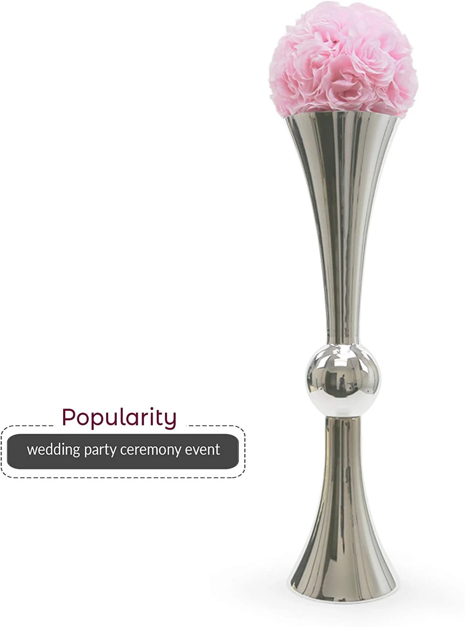 24 Inch Silver Reversible Latour Trumpet Vase - 4 Pieces 3 24 Inch Silver Reversible Latour Trumpet Vase - 4 Pieces - Image 3