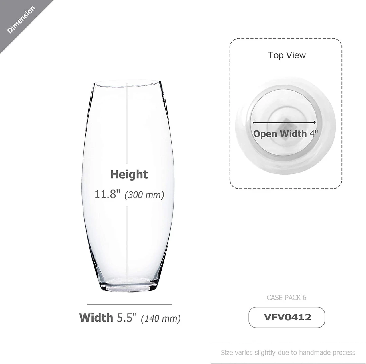 4" X 12" Clear Bullet Glass Vase - 6 Pieces 2 4" X 12" Clear Bullet Glass Vase - 6 Pieces - Image 2