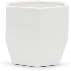 6.3" X 6" Large Geometric Pot - Matte White - 8 Pieces