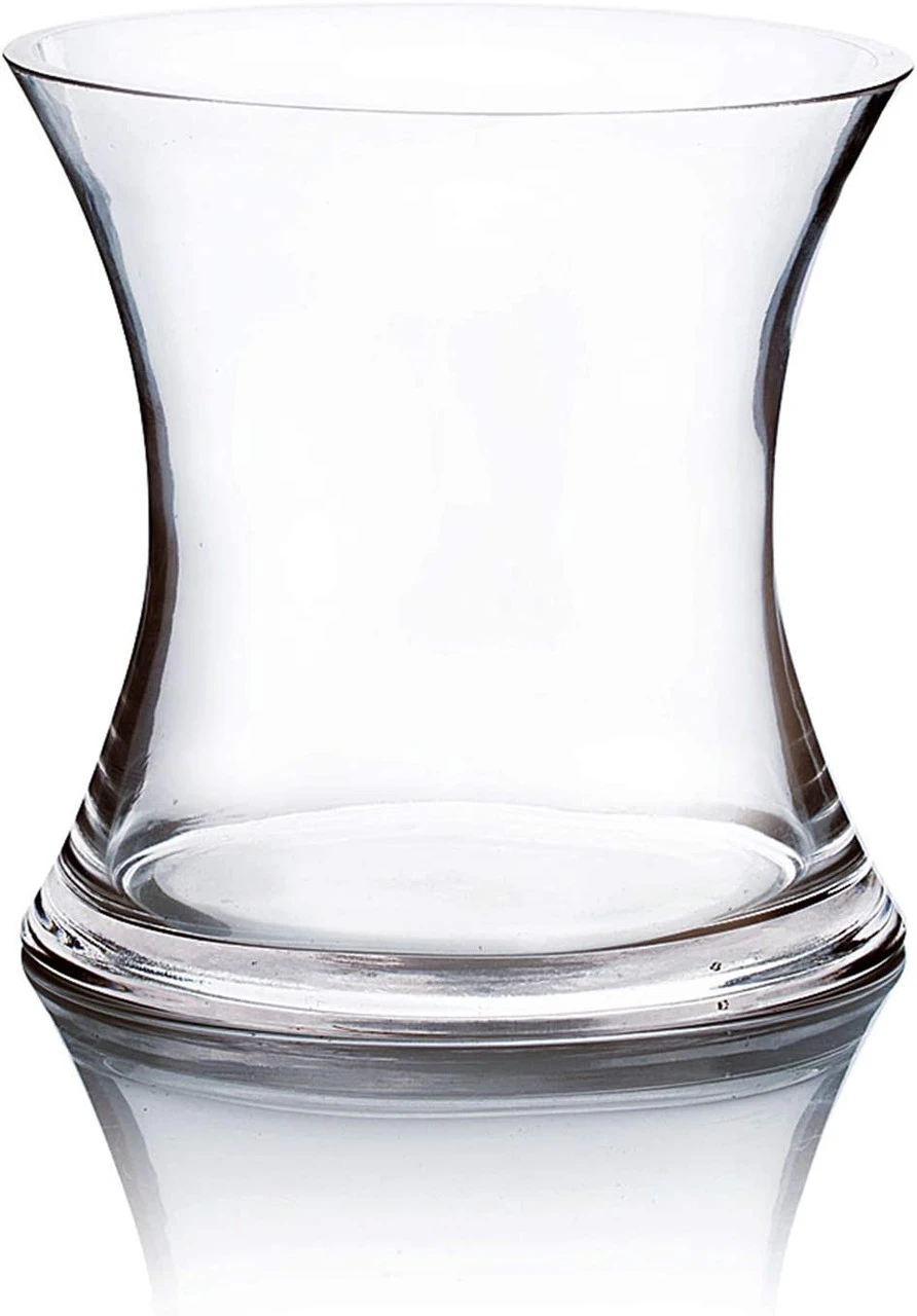 7" X 7" Clear Concaved Style Vase - 8 Pieces 1 7" X 7" Clear Concaved Style Vase - 8 Pieces