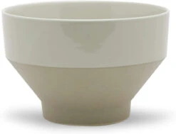 10" X 6.5" Unique Tapered Bowl In Grey - 4 Pieces