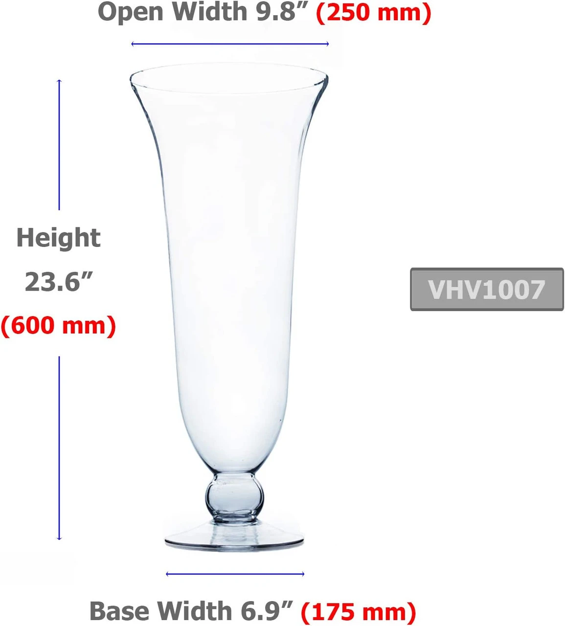 10" X 24" Unique Flared Hurricane Vase - 2 Pieces 2 10" X 24" Unique Flared Hurricane Vase - 2 Pieces - Image 2