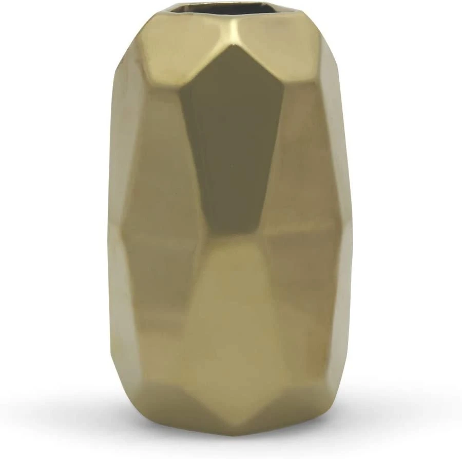 3.7" X 6.1" Small Gold Geometric Vase - 24 Pieces 2 3.7" X 6.1" Small Gold Geometric Vase - 24 Pieces - Image 2