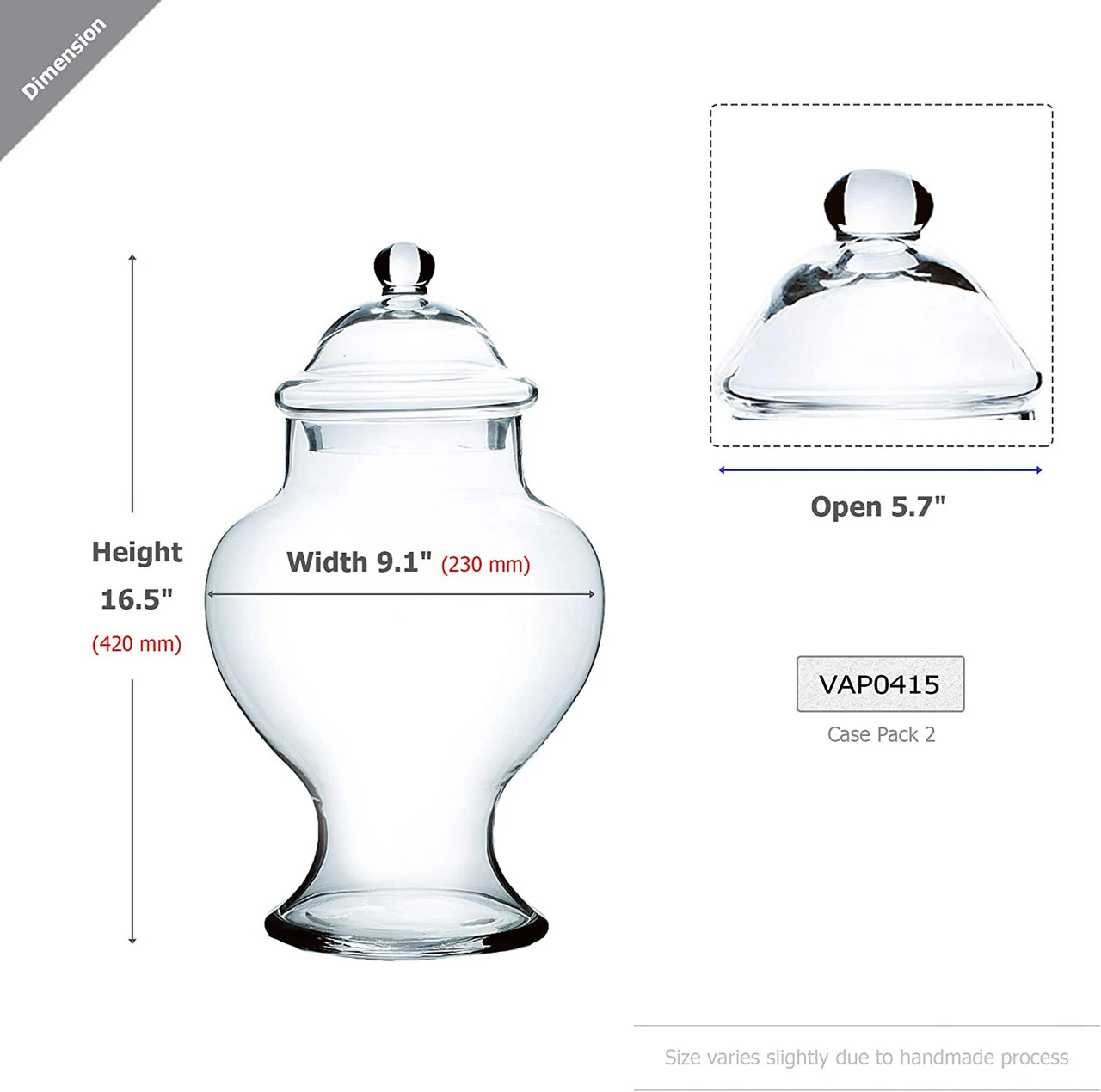 16.5" X 9" Apothecary Jar For Candy Buffet - 2 Pieces 2 16.5" X 9" Apothecary Jar For Candy Buffet - 2 Pieces - Image 2