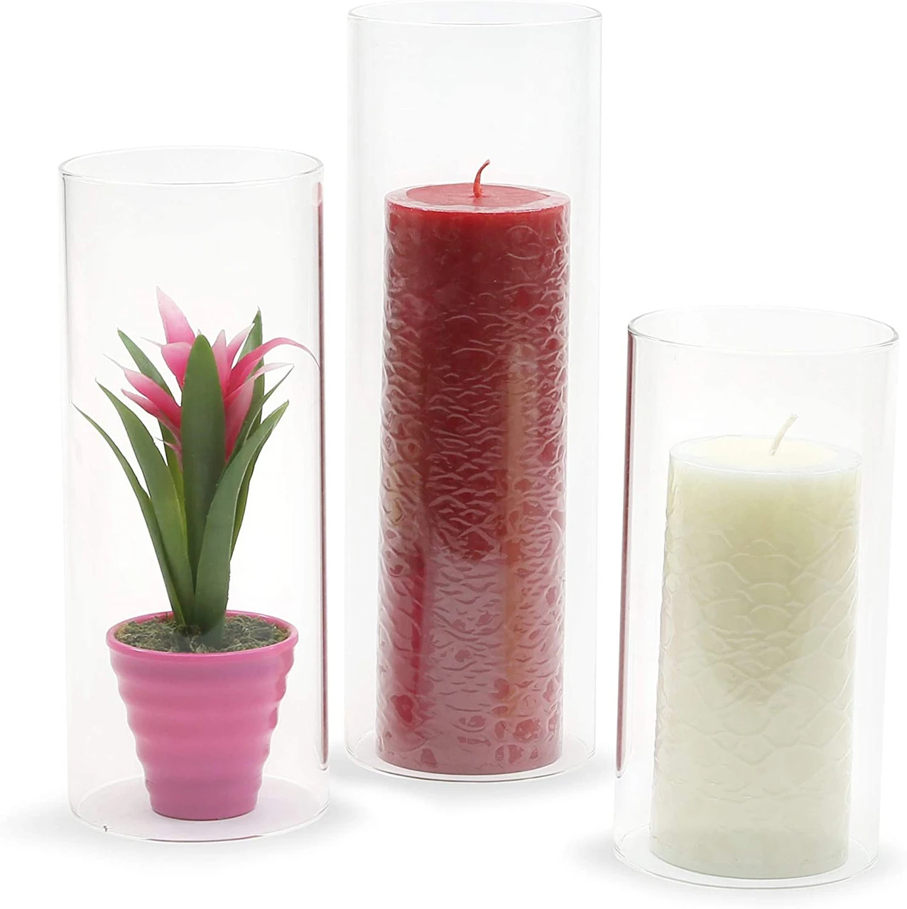 12" Clear Hurricane Candle Holder - 12 Pieces 4 12" Clear Hurricane Candle Holder - 12 Pieces - Image 4