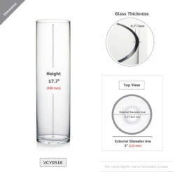 5" X 18" Cylinder Glass Vase - 6 Pieces 9 5" X 18" Cylinder Glass Vase - 6 Pieces -Home Decoration Discount 712Vqid QKL. AC SL1500 34466.1661349485.1280.1280