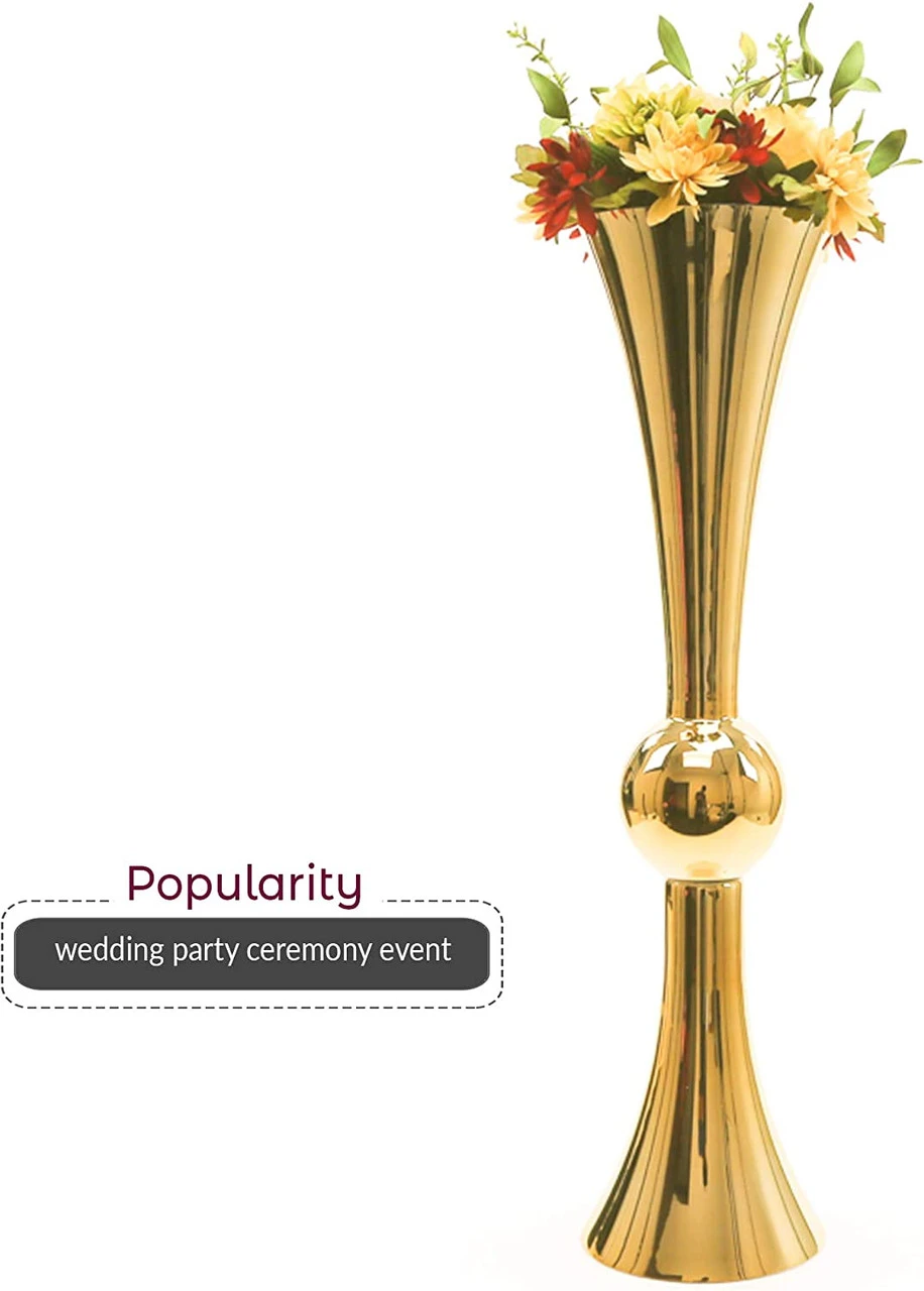 24 Inch Gold Reversible Latour Trumpet Vase - 4 Pieces 3 24 Inch Gold Reversible Latour Trumpet Vase - 4 Pieces - Image 3