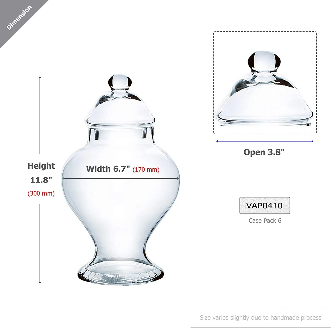 12" X 7" Apothecary Jar For Candy Buffet - 6 Pieces 2 12" X 7" Apothecary Jar For Candy Buffet - 6 Pieces - Image 2