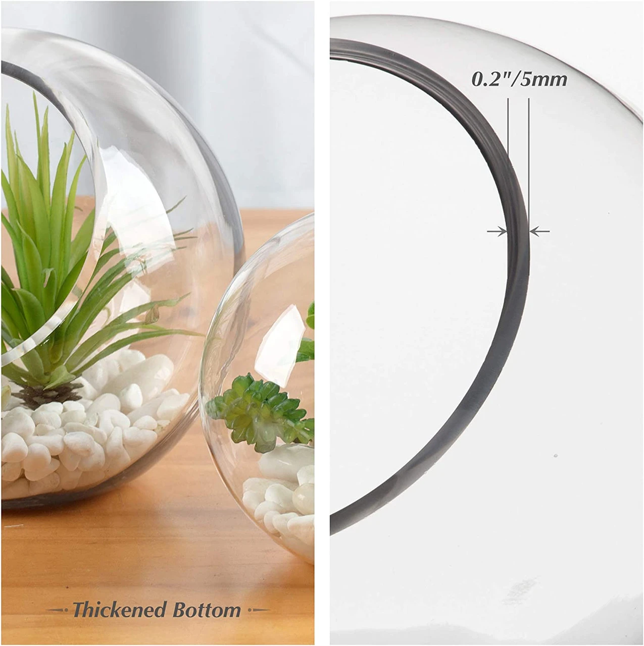 10 Inch Clear Slant Bubble Bowl Vase - 4 Pieces 3 10 Inch Clear Slant Bubble Bowl Vase - 4 Pieces - Image 3