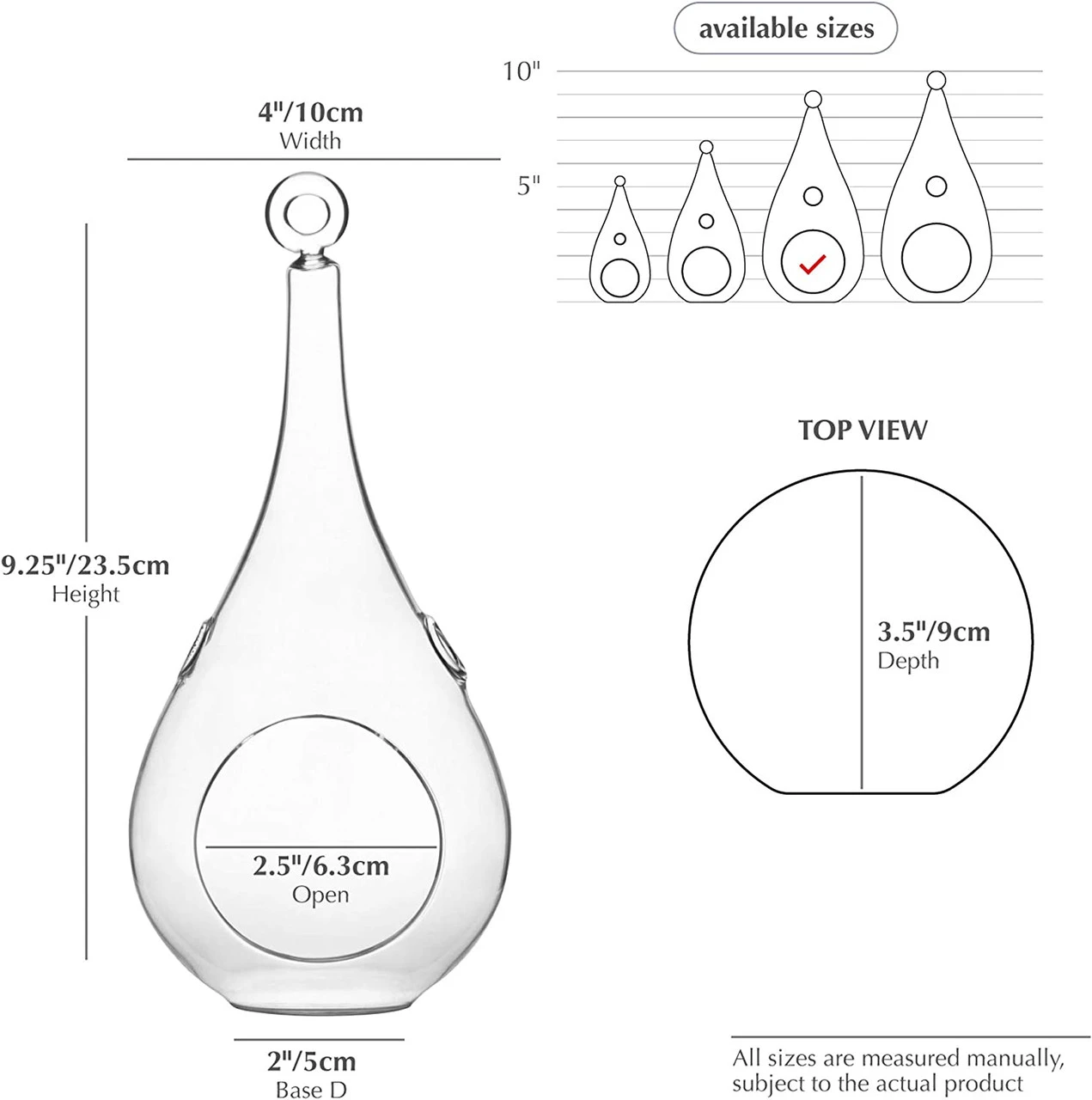 4" X 9.5" Hanging Pear Terrarium Candle Holder - 24 Pieces 2 4" X 9.5" Hanging Pear Terrarium Candle Holder - 24 Pieces - Image 2