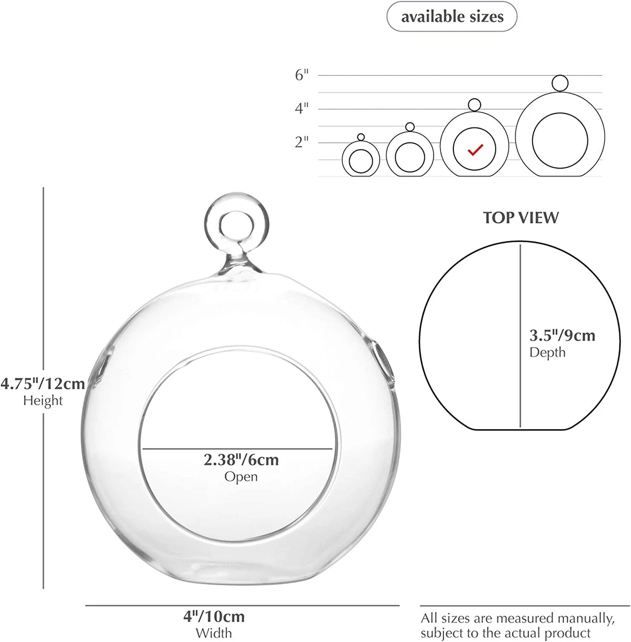 4" X 5" Hanging Round Terrarium Candle Holder - 48 Pieces 2 4" X 5" Hanging Round Terrarium Candle Holder - 48 Pieces - Image 2