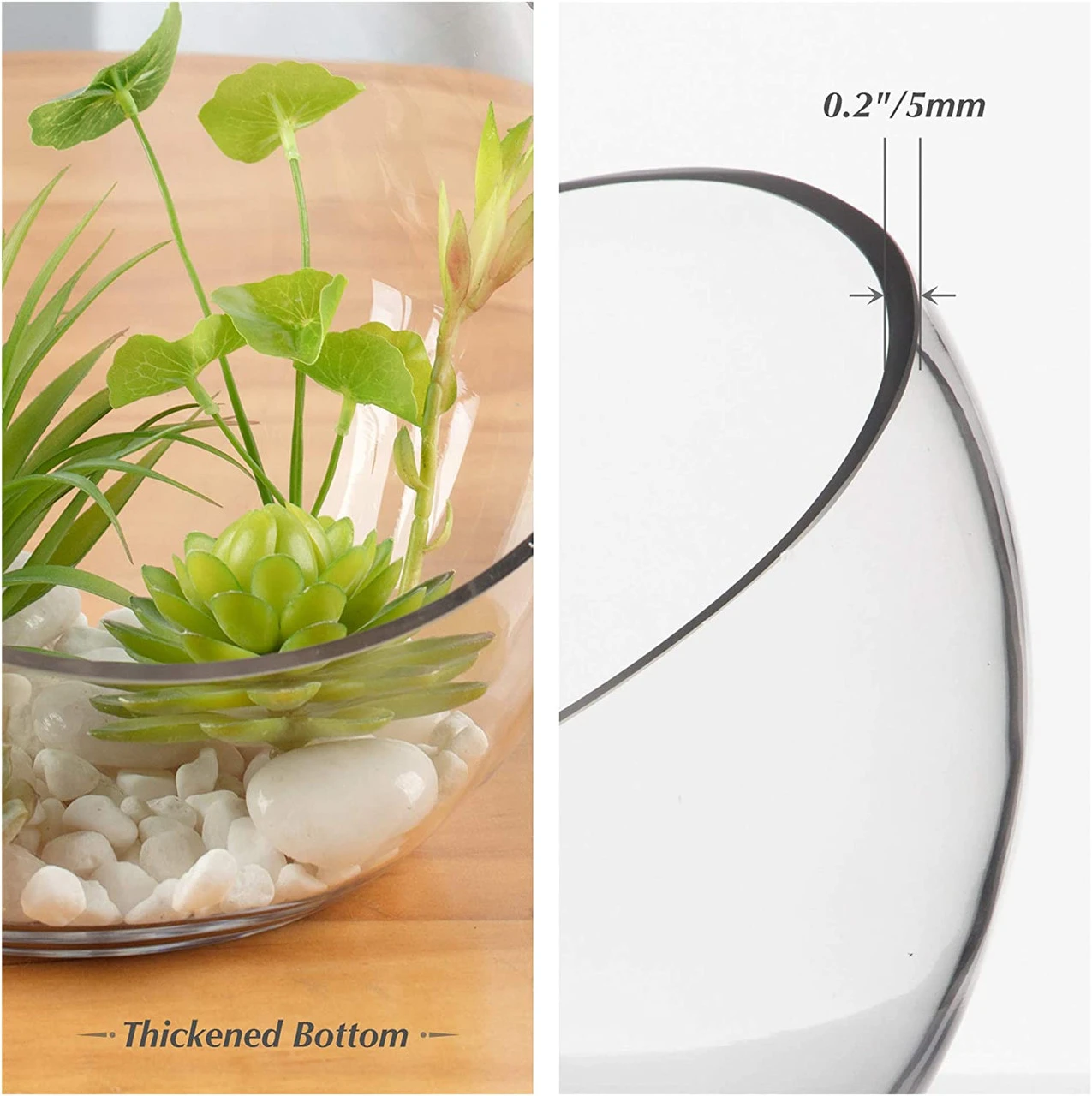 11" X 10" Slant Bowl Glass Vase - 2 Pieces 10 11" X 10" Slant Bowl Glass Vase - 2 Pieces - Image 10