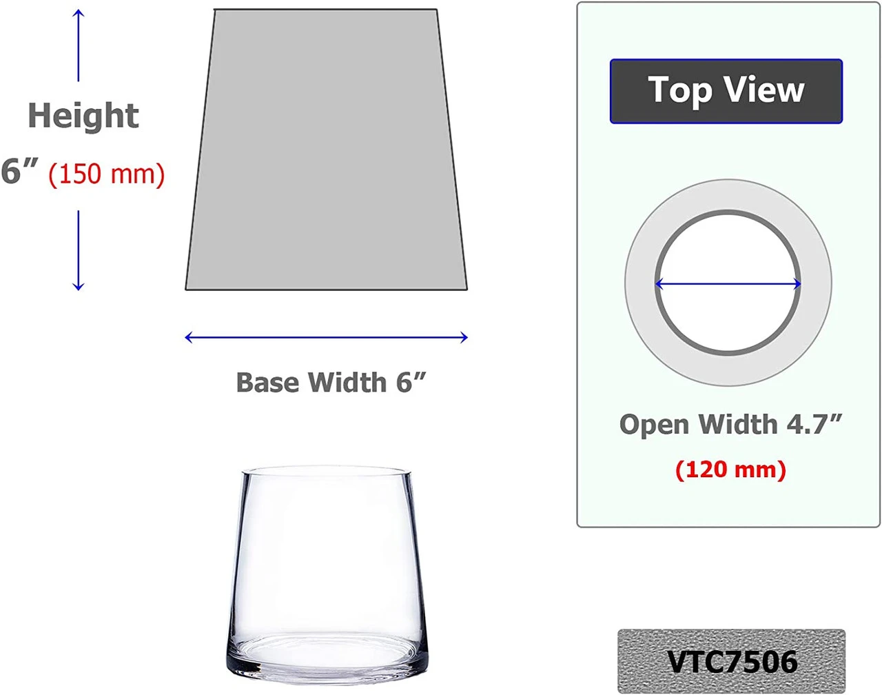 6" Taper Up Cylinder Vase - 12 Pieces 2 6" Taper Up Cylinder Vase - 12 Pieces - Image 2