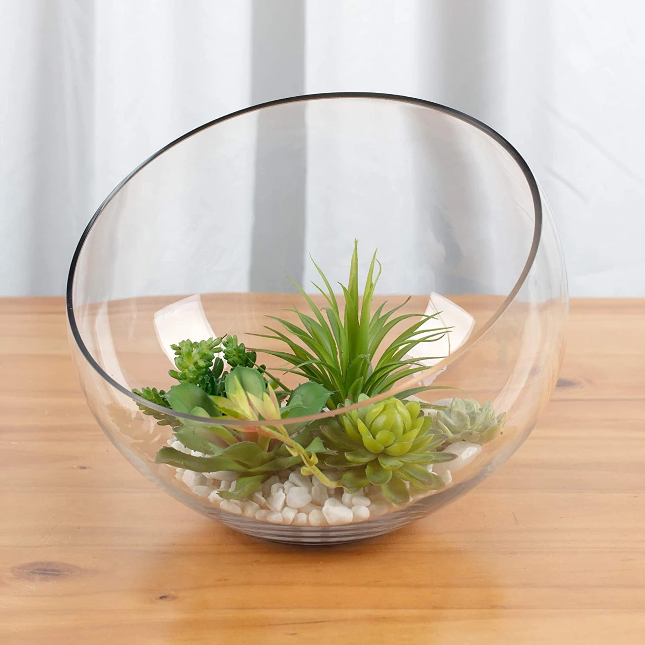 11" X 10" Slant Bowl Glass Vase - 2 Pieces 6 11" X 10" Slant Bowl Glass Vase - 2 Pieces - Image 6