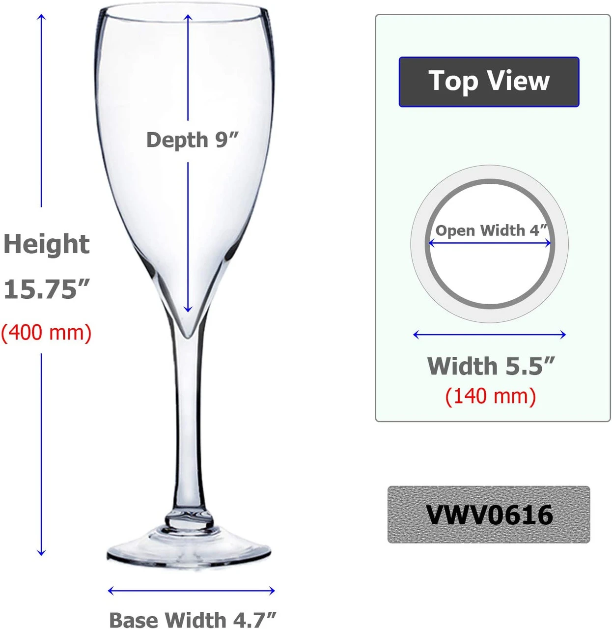 16" X 6" Wine Vase - 6 Pieces 2 16" X 6" Wine Vase - 6 Pieces - Image 2