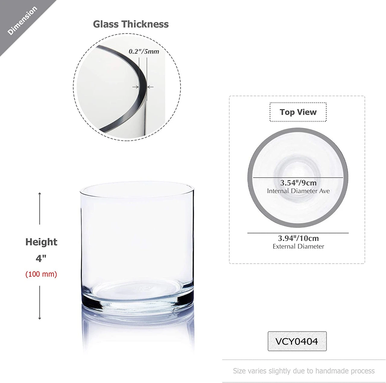 4" X 4" Clear Cylinder Glass Vase - 24 Pieces 2 4" X 4" Clear Cylinder Glass Vase - 24 Pieces - Image 2