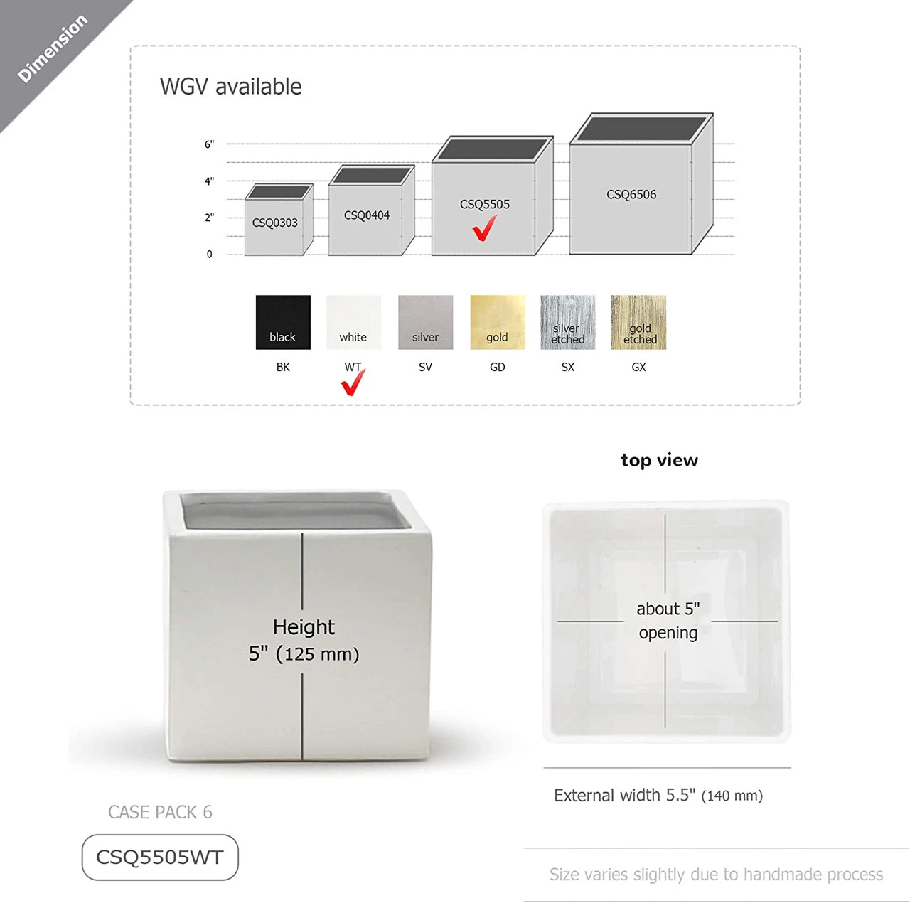 5 Inch White Square Cube - 12 Pieces 2 5 Inch White Square Cube - 12 Pieces - Image 2