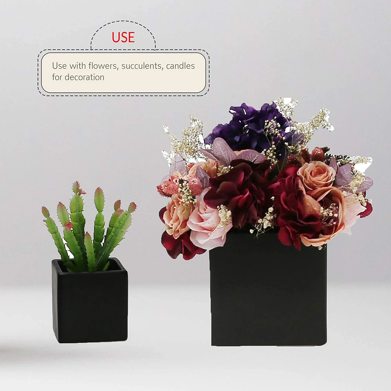 6 Inch Black Square Cube - 6 Pieces 3 6 Inch Black Square Cube - 6 Pieces - Image 3