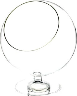 4" X 5" Clear Slant Cut Bowl Vase On Stem - 48 Pieces