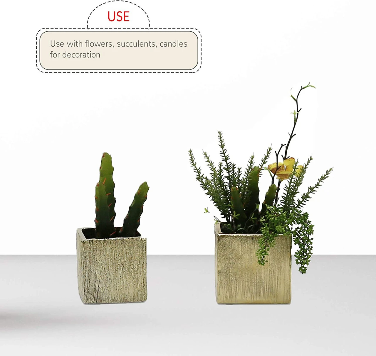 6 Inch Gold Square Cube - 6 Pieces 6 6 Inch Gold Square Cube - 6 Pieces - Image 6