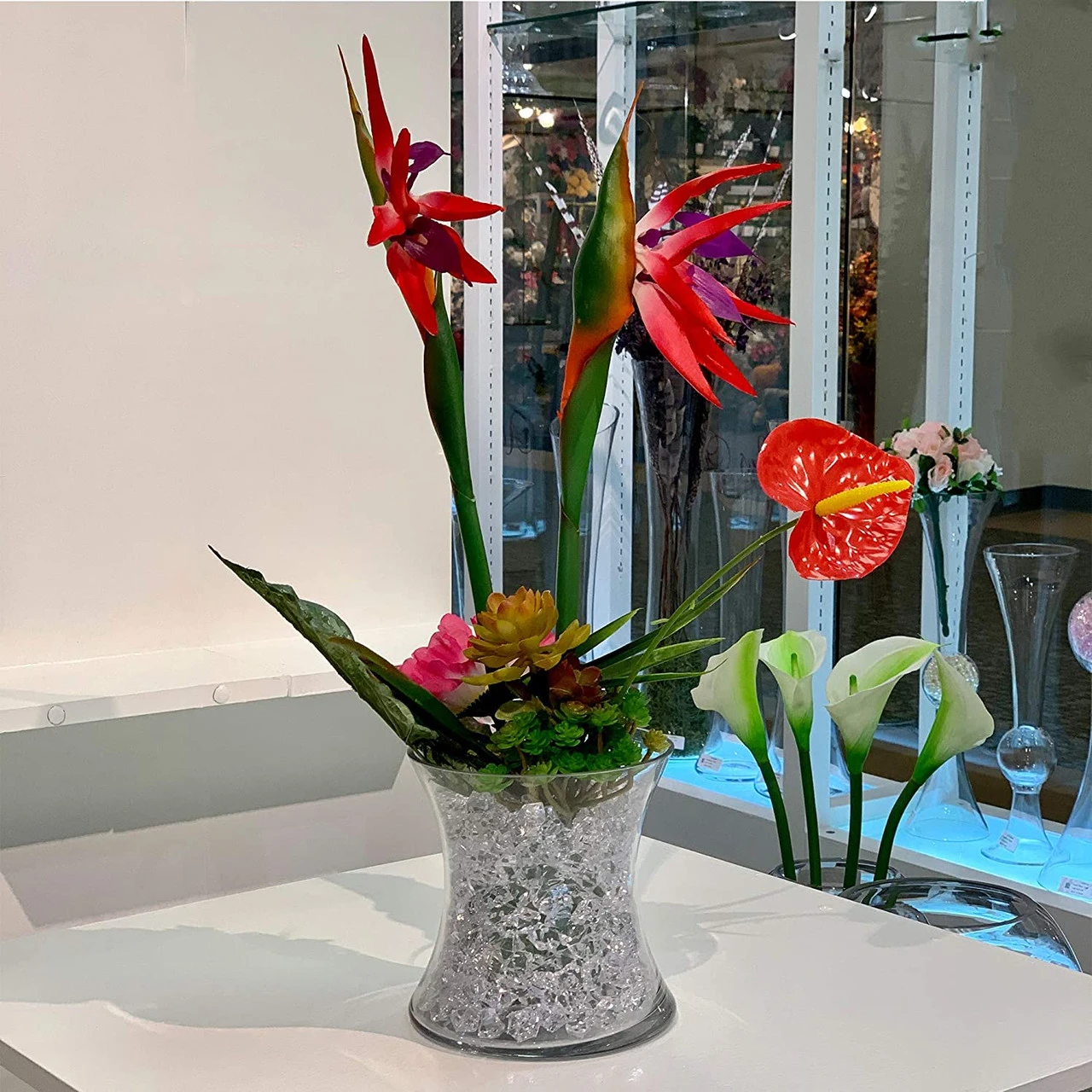 7" X 7" Clear Concaved Style Vase - 8 Pieces 6 7" X 7" Clear Concaved Style Vase - 8 Pieces - Image 6