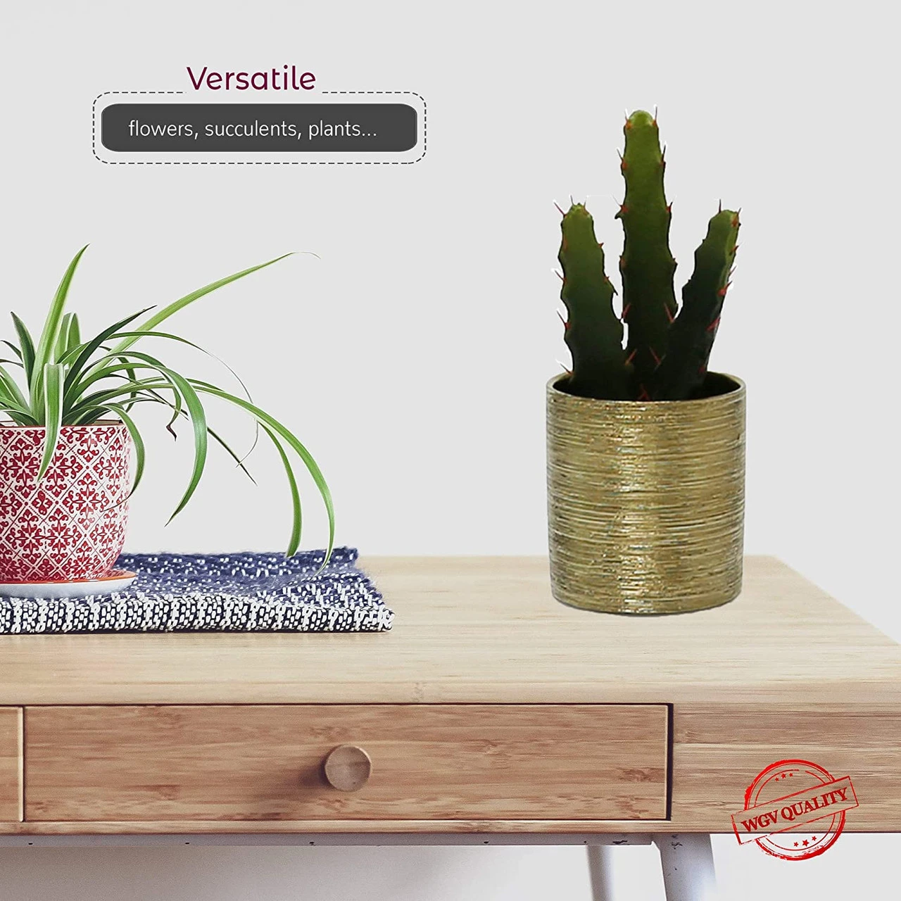 6.5" X 6" Gold Cylinder Ceramic - 6 Pieces 7 6.5" X 6" Gold Cylinder Ceramic - 6 Pieces - Image 7