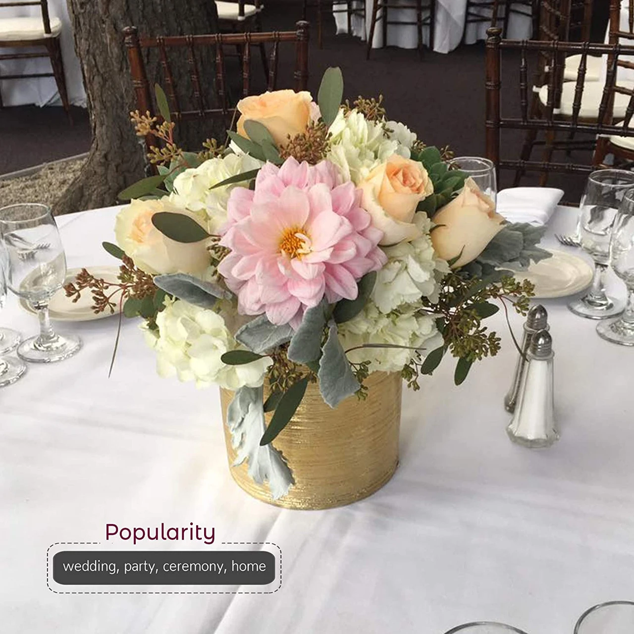 6.5" X 6" Gold Cylinder Ceramic - 6 Pieces 6 6.5" X 6" Gold Cylinder Ceramic - 6 Pieces - Image 6