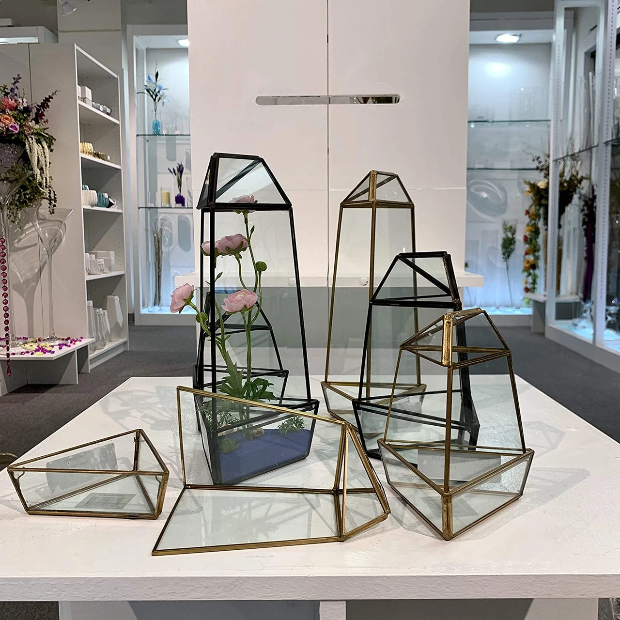 Black Medium Triangular Obelisk Geometric Glass Terrarium - 9 Pieces 7 Black Medium Triangular Obelisk Geometric Glass Terrarium - 9 Pieces - Image 7