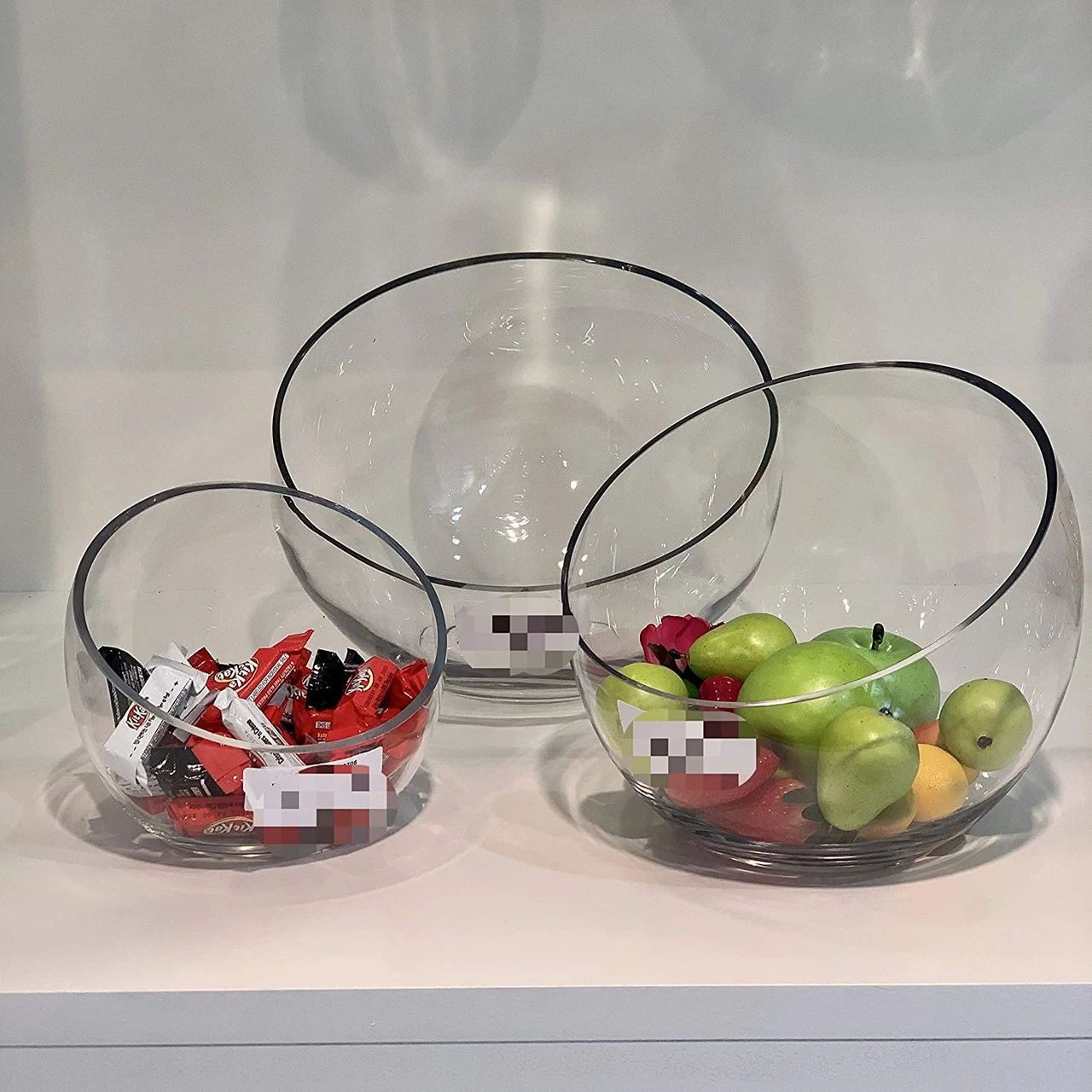 7" X 8" X 3" Slant Bowl Glass Vase - 4 Pieces 7 7" X 8" X 3" Slant Bowl Glass Vase - 4 Pieces - Image 7