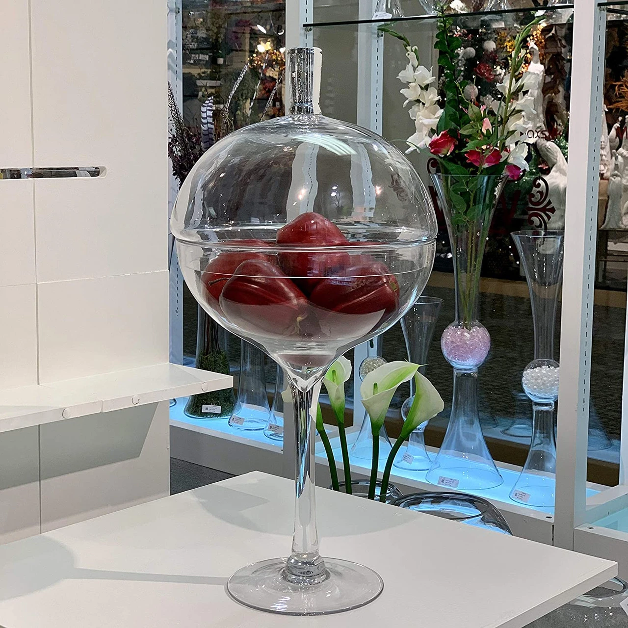 28 Inch Clear Unique Ball On Stand Vase 5 28 Inch Clear Unique Ball On Stand Vase - Image 5