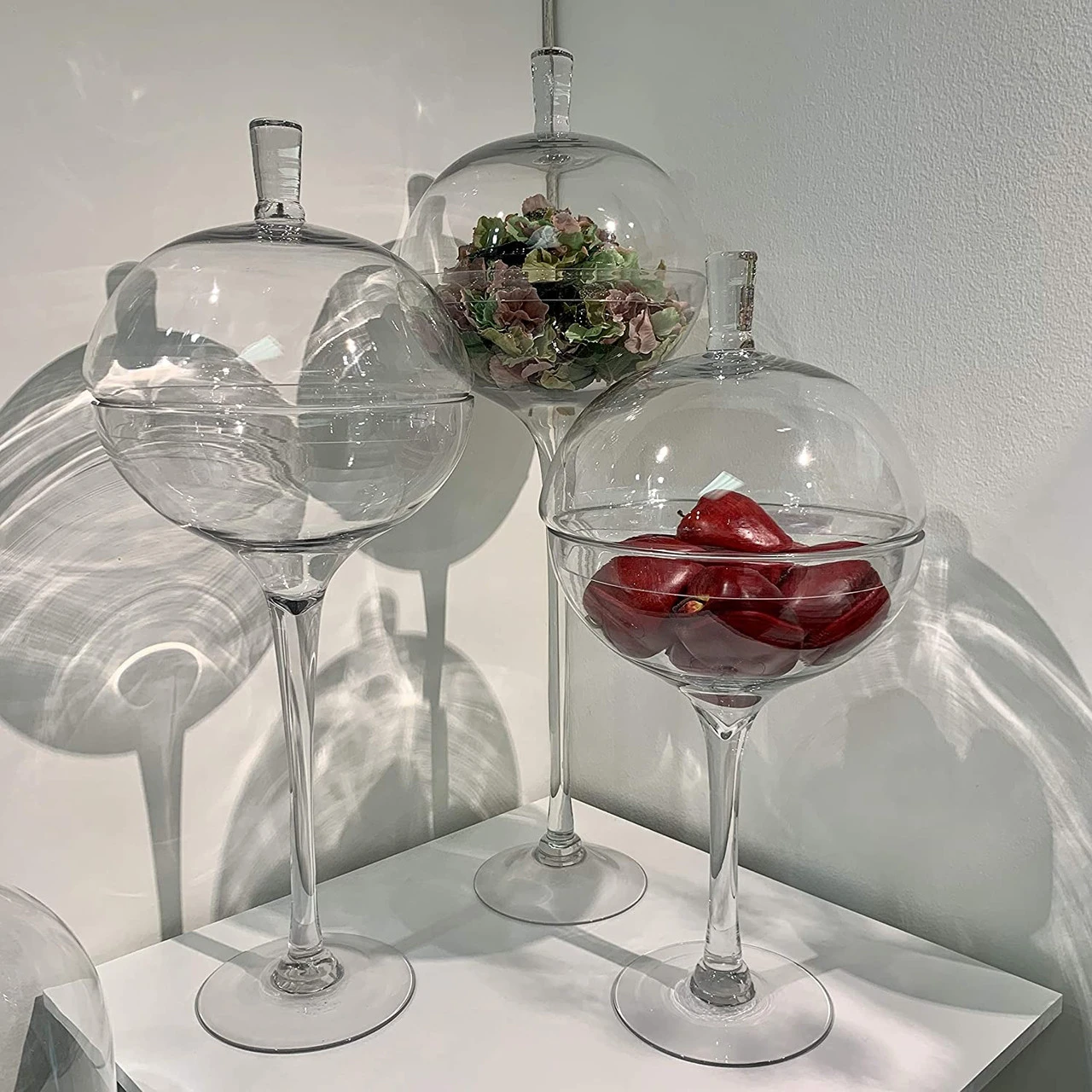 28 Inch Clear Unique Ball On Stand Vase 6 28 Inch Clear Unique Ball On Stand Vase - Image 6