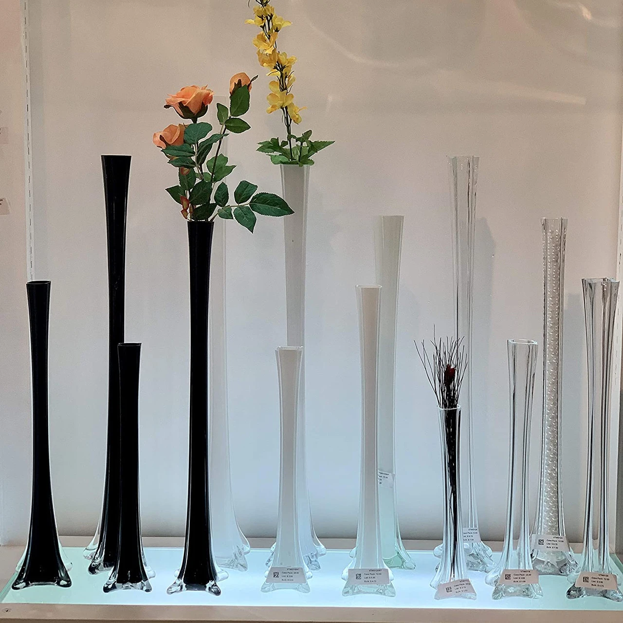 16 Inch Clear Tower Vase - 24 Pieces 3 16 Inch Clear Tower Vase - 24 Pieces - Image 3