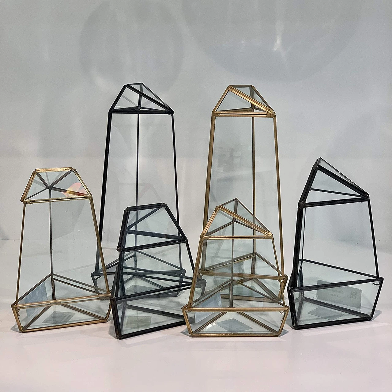 Black Medium Triangular Obelisk Geometric Glass Terrarium - 9 Pieces 5 Black Medium Triangular Obelisk Geometric Glass Terrarium - 9 Pieces - Image 5