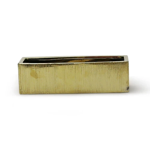 14" X 4" X 4" Textured Gold Long Flat Rectangle - 4 Pieces 1 14" X 4" X 4" Textured Gold Long Flat Rectangle - 4 Pieces