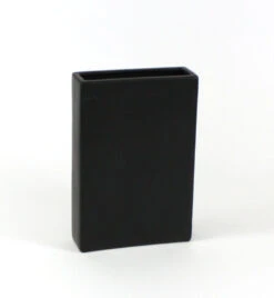 8" X 2.5" X 12" Black Tall Flat Rectangle - 6 Pieces