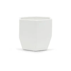 6.3" X 6" Large Geometric Pot - Matte White - 8 Pieces -Home Decoration Discount CGB1006WT 35290.1586345896.1280.1280