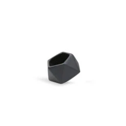 4.2" X 3.35" Small Tilted Geometric Pot - Matte Black - 24 Pieces