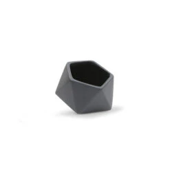 5.1" X 4.3" Medium Tilted Geometric Pot - Matte Black - 12 Pieces