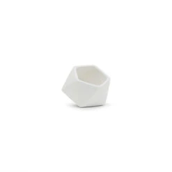 5.1" X 4.3" Medium Tilted Geometric Pot - Matte White- 12 Pieces